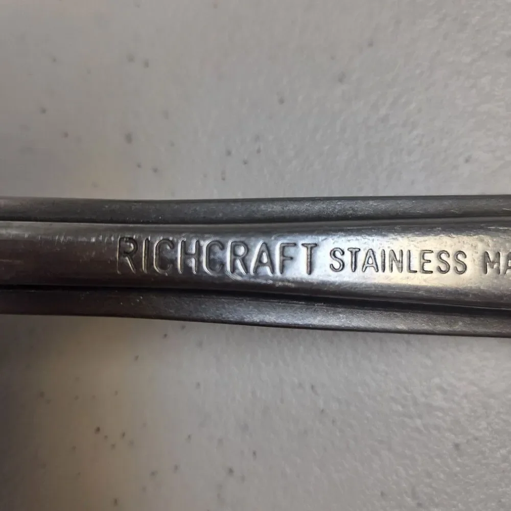 Set of 2 Vintage Richcraft Stainless Steel Serving Spoons 13.25